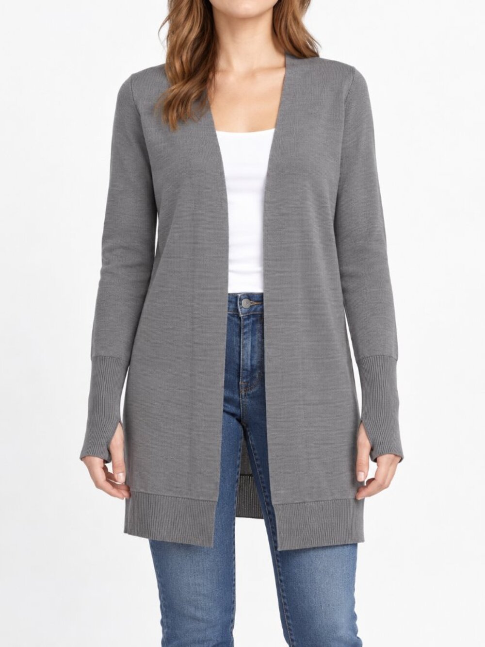 Lululemon Gray Cashmere Blend Open Front Cardigan | Size 6